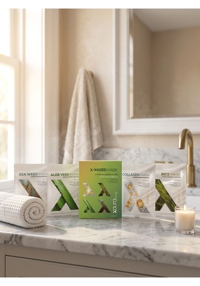 Xaura Beauty X-mixed Mask Set 4'lü Karma Kağıt Yüz Maskesi Paketi Kolajen, Pirinç, Aloe Vera, Den