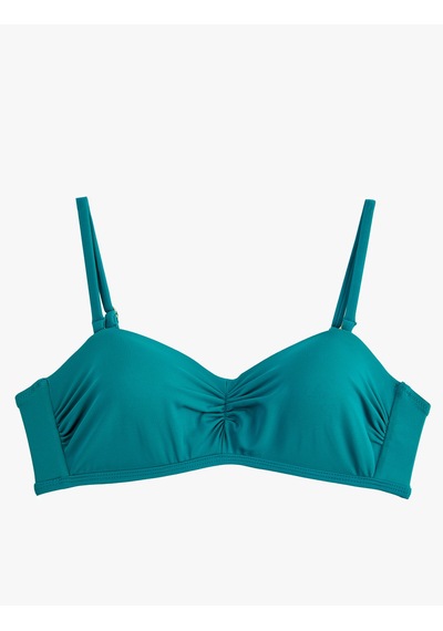 Koton Drapeli Çıkarılabilir Askılı Straplez Bikini Üstü Yeşil 6sak10147mm
