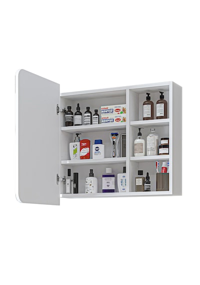 Likya Kulpsuz Tek Kapaklı Açık Raflı Aynalı Mdflam 70 Cm Aynalı Banyo Üst Dolabı Beyaz Likya Kulpsuz Tek Kapaklı Açık Raflı Aynalı Mdflam 70 Cm Aynalı Banyo Üst Dolabı Beyaz