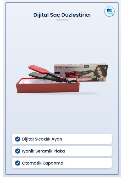 Saç Düzleştirici Dijital Ayarlanabilir İyonik Seramik Kaplı Plaka
