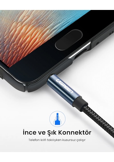 Ugreen 3.5 Mm Jack Ses Aux Örgülü Uzatma Kablosu 1 Metre, 40673