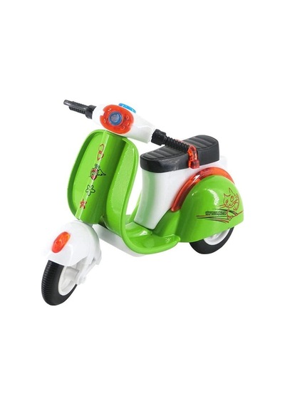 Diecast Metal Gövdeli Çek Bırak Oyuncak Scooter Klasik Motor 11 Cm Çok Renkli