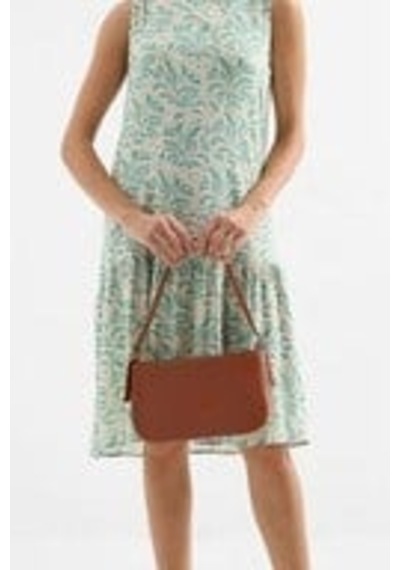 Lovelystore Düz Baget Astarlı 3 Gözlü Basic Omuz Çantası 27x15 Taba