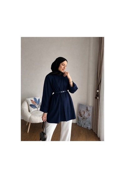 Unika Boutique Kemer Detaylı Gömlek Lacivert