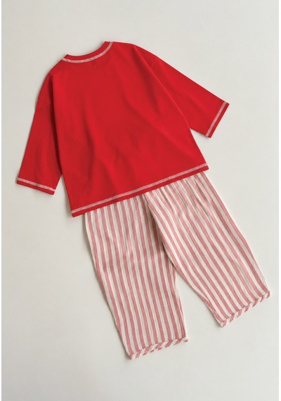 Cigit Oversize Pantolon Takım 2-10 Yaş Kırmızı