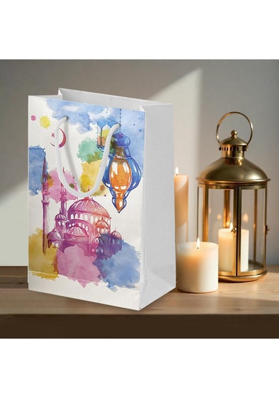 Ramazan Hediyelik Karton Çanta 26x40x8 Cm Ramazan Temalı Taşıma Çantası