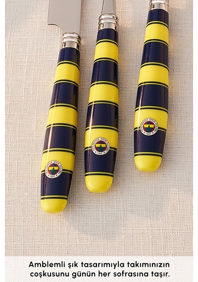 Karaca X Fenerbahçe 18 Parça 6 Kişilik Çatal Kaşık Bıçak Takımı Lacivert