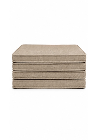 Keten Fitilli 53x46 Cm Sandalye Ölçüsüne Uygundur. 4 Parça Sandalye Koltuk Minder Seti Bej