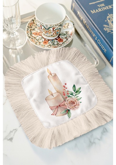 Romantik Mum Çiçek Saçaklı Kahve Yanı Sunumluk Peçete - Vintage Rustik Gül Bej Bardak Altlığı Mendil Soluk Adaçayı Beyaz Romantik Mum Çiçek Saçaklı Kahve Yanı Sunumluk Peçete - Vintage Rustik Gül Bej Bardak Altlığı Mendil Soluk Adaçayı Beyaz