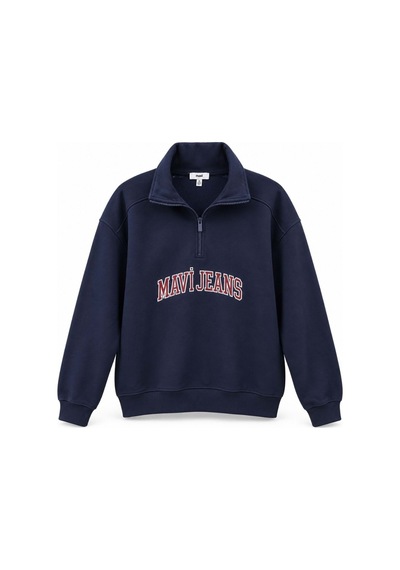 Mavi Yarım Fermuarlı Logo Sweatshırt Koyu Lac Lacivert Kadın Sweatshirt M1s20132-84371