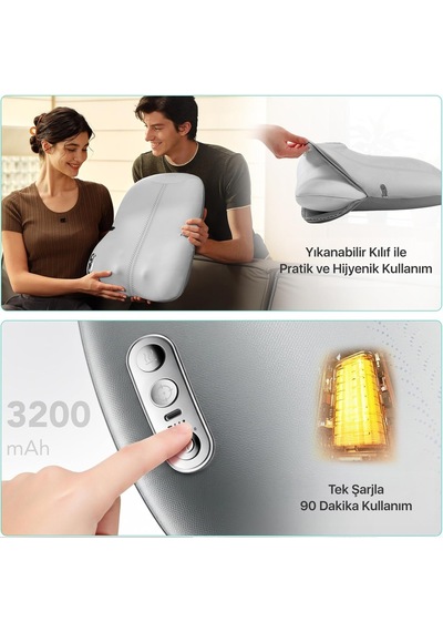 SKG  Ts700 Derin Doku 4d Shiatsu Akıllı Bel Ve Sırt Masaj Yastığı Isı Terapisi & Termoterapi Gri