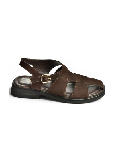 Fox Shoes Y291880002 Kahverengi Hakiki Deri Süet Kadın Sandalet