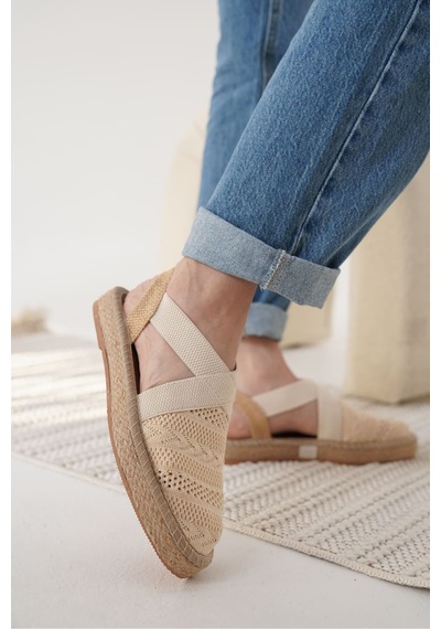 Roof Atelier Rosa Bej Triko Espadril Ayakkabı Ayakkabı Bej