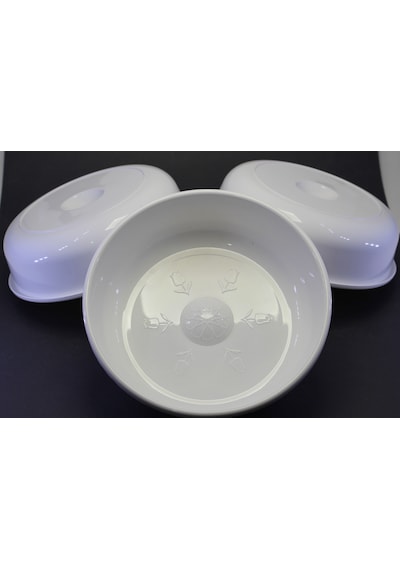 3 Adet Beyaz Renk Plastik Hamam Banyo Curun Sauna Termal Kaplıca Tası Maşrapa 20 Cm Çap 5 Cm Yükseklik Beyaz
