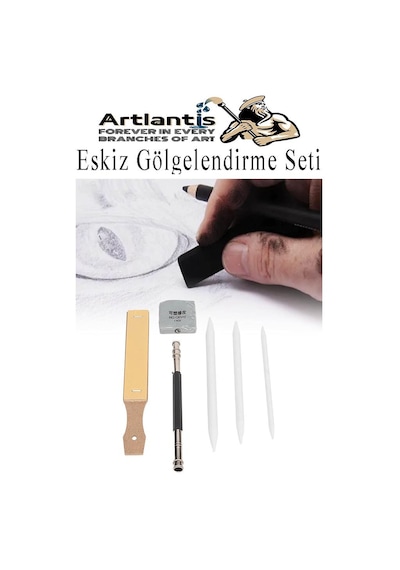 Eskiz Gölgelendirme Seti 7 Parça 1 Paket Kalem Zımparası Kalem Uzatma Aparatı Pastel Dağıtıcı Karakalem