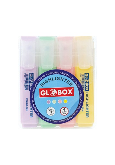 Globax Pastel Fosforlu Kalem 4 Lü