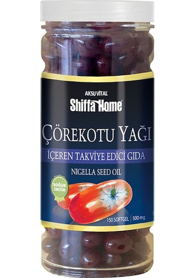 Aksu Vital Shiffa Home Çörekotu Yağı Softjel Kapsül 150x500 MG