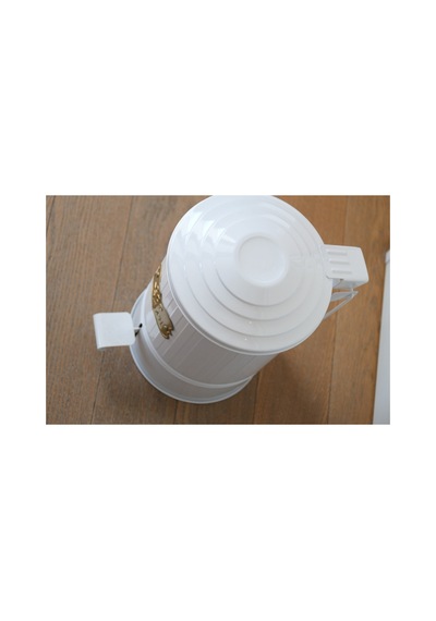 Galvaniz Metal Pedallı 16 Litre Çöp Kovası Mutfak ,banyo Paslanmaz Yanmaz Beyaz
