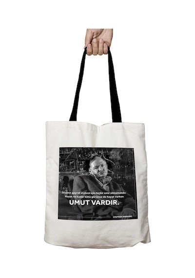Art Hediye Siyah Kulplu Stephen Hawking Umut Vardır Yıkanabilir Okul Omuz Çanta Çok Renkli