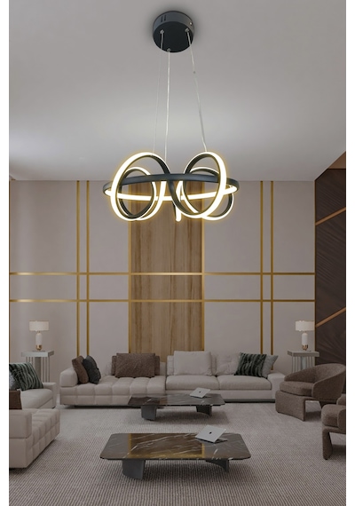 Kuzey Kıvrım Modern Sarkıt Led Avize - - Kumandalı / Krom Krom