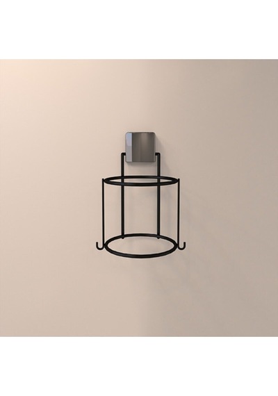 Decorev Dc-5119 Dekoratik Siyah Yapıştırmalı Fön Banyo Metal Saç