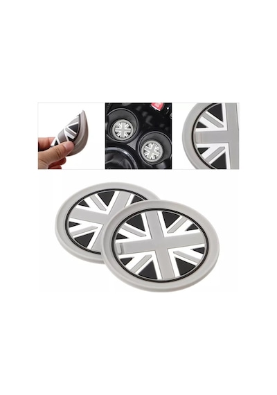 Mini Cooper Araç Içi Bardak Altlığı Union Jk Gray Jk