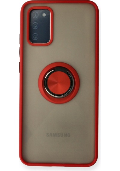 Samsung Galaxy Uyumlu - A02s Kılıf Montreal Yüzüklü Silikon Kapak - Kırmızı