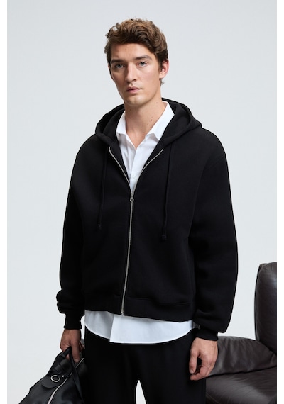 Grimelange ASHBY Erkek Kapüşonlu Fermuarlı Cepli Kordonlu Regular Fit Siyah Sweatshirt Grimelange ASHBY Erkek Kapüşonlu Fermuarlı Cepli Kordonlu Regular Fit Siyah Sweatshirt