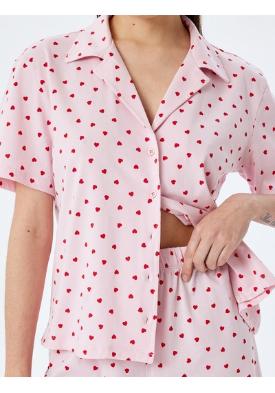 Koton Pamuklu Gömlek Yaka Kalpli Şortlu Pijama Takımı Pembe Desenli 5slk40050mk Pembe Desenli Pembe Koton Pamuklu Gömlek Yaka Kalpli Şortlu Pijama Takımı Pembe Desenli 5slk40050mk Pembe Desenli Pembe