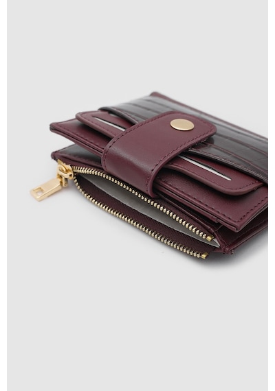 Shule Bags Rosa Kroko Desenli Kadın Kartlık Bordo