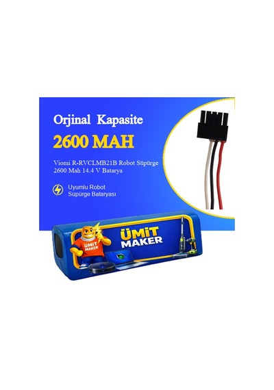 Viomi R-rvclmb21b Robot Süpürge 2600 Mah 14.4 V  Uyumlu Uzun Ömürlü, Yüksek Performans Pil