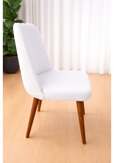 Mutfak Sandalye Kılıfı-büyük Oval Likral Kum Desen Yıkanabilir Lastikli Sandalye Örtüsü Chair Cover Krem