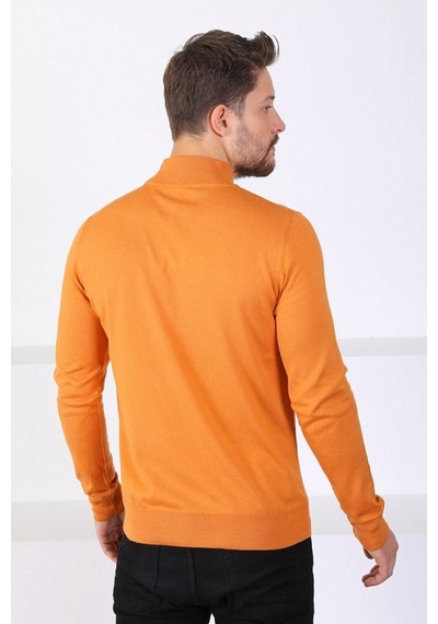Ferraro Orange Yarım Balıkçı Yaka Erkek Triko Kazak Turuncu