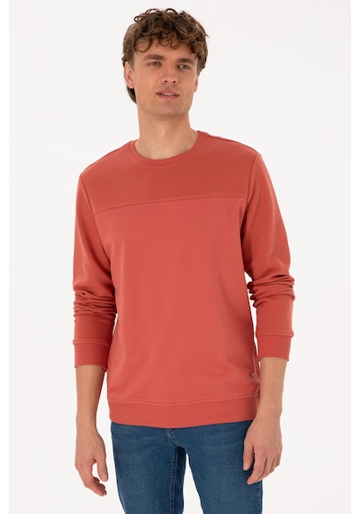 U.S. Polo Assn. Erkek Regular Fit Bisiklet Yaka Gül Kurusu İnce Sweatshirt 50315455-VR026