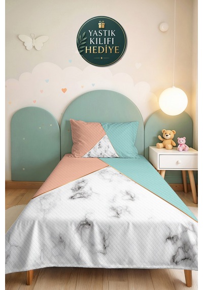 Pastel Geometrik Genç Kız Odası Tek Kişilik Pike Takımı - Mermer Pudra Mint 160x220 Cm Yatak Örtüsü Kabuğu Bahçe Işıltısı Pastel Geometrik Genç Kız Odası Tek Kişilik Pike Takımı - Mermer Pudra Mint 160x220 Cm Yatak Örtüsü Kabuğu Bahçe Işıltısı