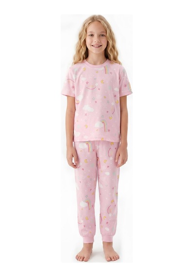 Modanino Kız Çocuk Pijama Takımı %100 Pamuk 3-13 Yaş 12714ıs Pembe