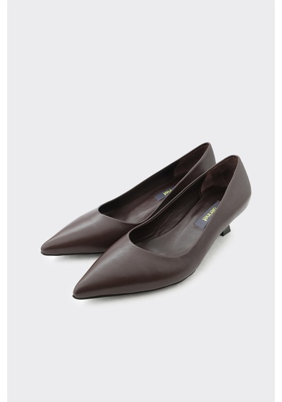 Derinet Kısa İnce Topuk Kadın Stiletto Kahve Kahve