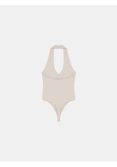 Dilvin 21231 Halter Yaka Bodysuit-taş