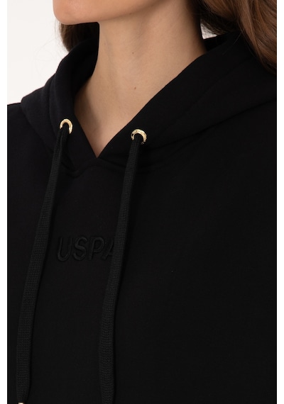 U.S. Polo Assn. Kadın Siyah Kapüşonlu Sweatshirt 50314938-VR046