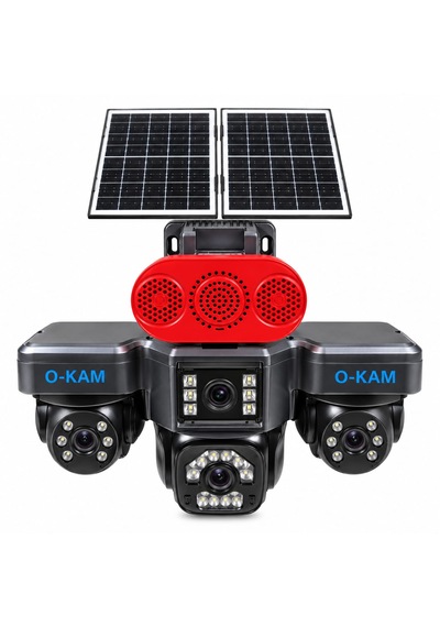 O-kam Ok S-341 4 Lensli Çift Güneş Panelli Güvenlik Kamerası O-kam Ok S-341 4 Lensli Çift Güneş Panelli Güvenlik Kamerası