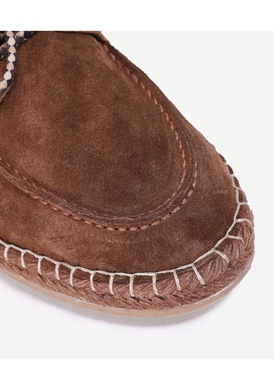 Yargıcı Hasır Bağlı Deri Espadril 24yeay4477x 057 Kahverengi