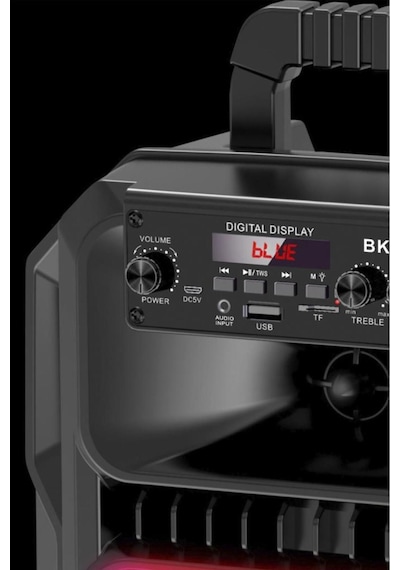 D25 Rgb Işıklı Mikrofonlu Kumandalı Usb/tf/fm/mıc/bt Bluetooth Hoparlör Siyah