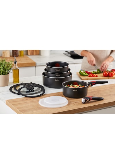 Tefal Ingenio Xl Force Titanyum 2x Büyük Set 12 Parça 001 Siyah