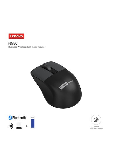 N550 Bluetooth + 2.4 Ghz Usb Alıcılı Kablosuz Dual Modlu Sessiz Mouse Siyah
