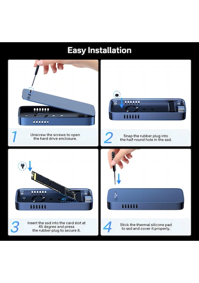 Acasis EC6608 Air NVMe Kutusu,8TB 10Gbps Fanlı