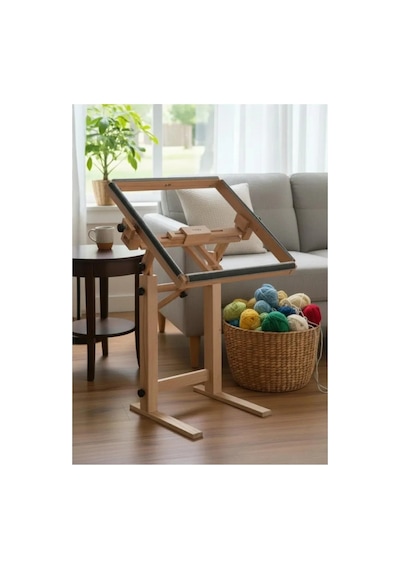 Kasnak Tutucu Ahşap Ayaklı Stand 20cm İle 65cm Arası Tüm İğneli/telli Kasnak Bağlanabilir Özellik