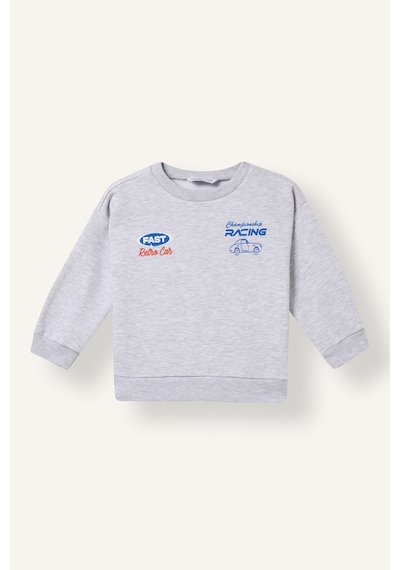 Defacto Oversize Araba Ve Baskılı Sweatshirt Erkek Bebek I4392a526wngr400 Gri-gr400