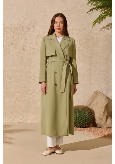 Aker Olive Çift Rüzgarlı Pardösü Olive Olive