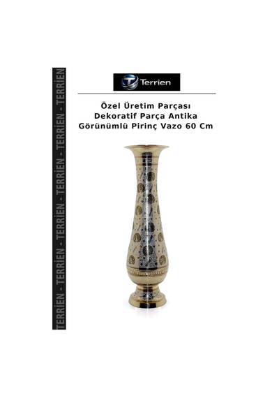 Özel Üretim Parçası Dekoratif Parça Antika Görünümlü Pirinç Vazo 60 Cm Diğer