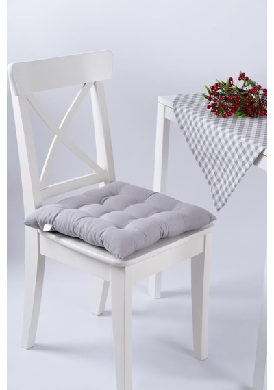 Altınpamuk Lüx Pofidik Sandalye Minderi Özel 9 Dikişli Bağcıklı 42x42cm 001